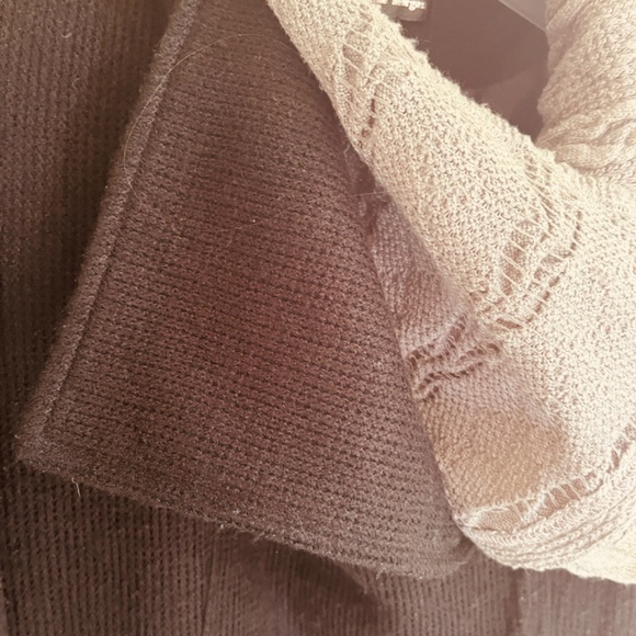 Caroline Morgan Wrap Black One Button Cardigan Jacket Size 12 Gray DoubleCollar - Picture 5 of 11